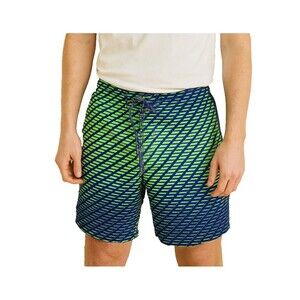 Nike Board Shorts Mesh Lined Blue Green Mens XL Swoosh Hawaiian Travel